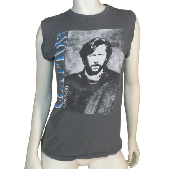 ERIC CLAPTON & His Band Tank/Tee, M, Grey, Sleeveless, Behind the Sun 1985 USA - Picture 1 of 12